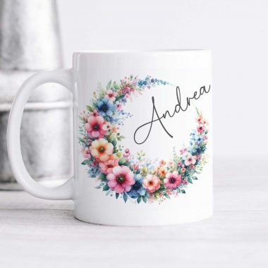 Hrnček s menom - Kvetinový dizajn Hrnček s menom - Kvetinový dizajn