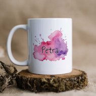 Hrnček s menom - Odtiene ružovej a fialovej 