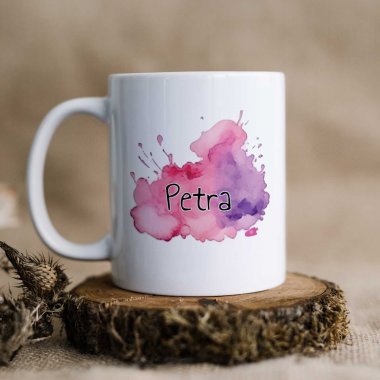 Hrnček s menom - Odtiene ružovej a fialovej  Hrnček s menom - Odtiene ružovej a fialovej