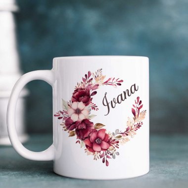 Hrnček s menom - Romantické kvety  Hrnček s menom - Romantické kvety