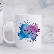 Hrnček s menom - Modro-fialová elegancia  Hrnček s menom - Modro-fialová elegancia