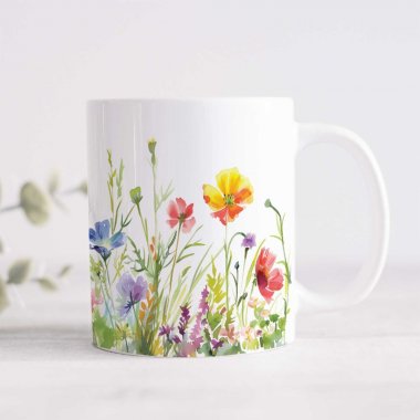 Hrnček s lúčnymi kvetmi a romantickým citátom Hrnček s lúčnymi kvetmi a romantickým citátom