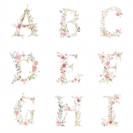 Personalizovaný hrnček s menom a iniciálom – Kvetinový dizajn