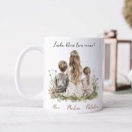 Rodinný hrnček pre mamu – mama, syn a dcéra