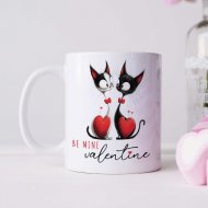 Hrnček na Valentína – zamilované mačičky so srdiečkami