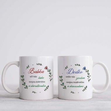 Set hrnčekov pre babku a dedka – Babka učí láske, Dedko vedie životom
