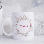 Jemný kvetinový hrnček pre mamu – aj s menom