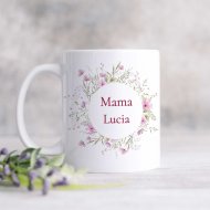 Jemný kvetinový hrnček pre mamu – aj s menom