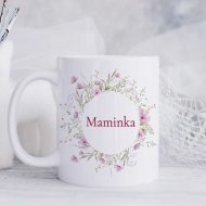 Jemný kvetinový hrnček pre maminku – aj s menom