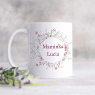 Jemný kvetinový hrnček pre maminku – aj s menom