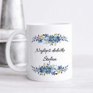 Hrnček Najlepší deduško – modré kvety aj s menom