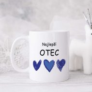 Hrnček Najlepší otec – tri modré srdcia