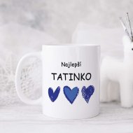 Hrnček Najlepší tatinko – tri modré srdcia