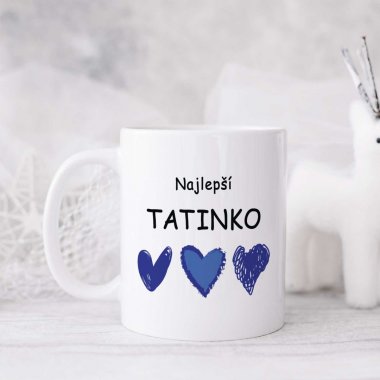 Hrnček Najlepší tatinko – tri modré srdcia