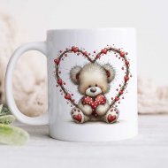 Valentínsky hrnček s medvedíkom – Si moje všetko s menom