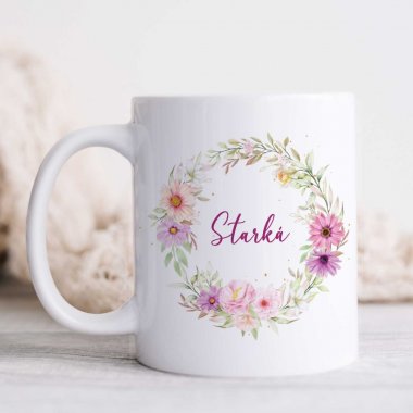 Kvetinový hrnček pre starkú – aj s menom