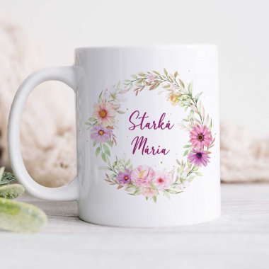 Kvetinový hrnček pre starkú – aj s menom