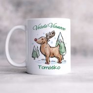 Detský vianočný hrnček – Veselé Vianoce, sob s menom